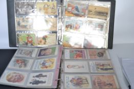 COMIC postcards. Huge collection in two volumes from early to modern times. Over 600 cards with