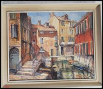 A vintage 20th century oil on board painting of a