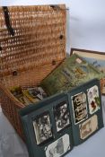 Ex house clearance wicker picnic hamper containing