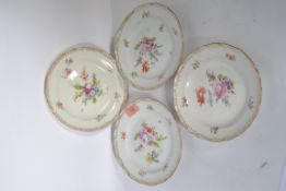 A set of four late 19th century Meissen porcelain