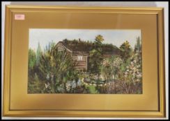 English School Naive oil on board painting of a ga