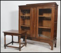 A good quality 1920's large oak bookcase display c