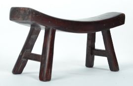 A 19th century Chinese hard wood lacquered neck re