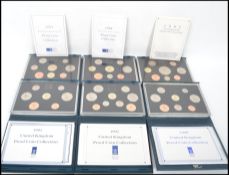 Royal Mint United Kingdom Proof Coin Collection consisting of an five set run from 1990-1995 all