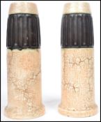 A pair of vintage mid 20th century retro West German Dumler and Breiden ceramic vases in the form of