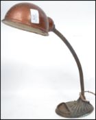 A vintage retro 20th century 1930s 'Supreme' adjustable industrial desk lamp, the base marked '