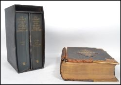 A vintage late 19th century leather bound gilt tooled family bible together with The Compact