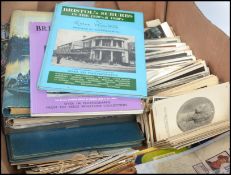Box of collectables ex clearance. Cottage style Cheese Dish, quantity of old postcards(400+),