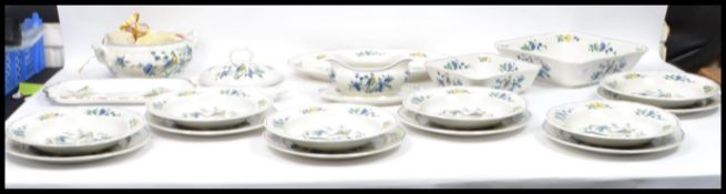 A vintage 20th century Villeroy and Boch dinner service in the Phoenix Blau pattern consisting of