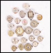 A collection of vintage ladies cocktail / dress watch movements to include a good Omega, Roamer,