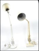 Two vintage anglepoise lamps one being a 1940's Industrial pre-war Herbert Terry anglepoise lamp,