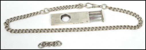 A silver cigar cutter marked Knipp 9000 together with a silver albert chain with lobster clasp.