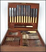 A good 1930's oak cased canteen of cutlery by Page, Keen & Page of Plymouth. Appears complete having