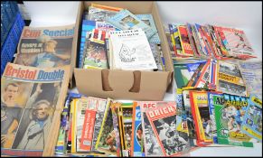 A large collection of Football programmes to include Bristol Rovers, Bristol Double magazine, Wigan,