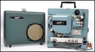 A vintage mid 20th century cased Elf 16mm projector recently having new belt drives fitted.