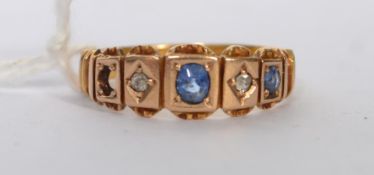 A 19th century hallmarked 15ct gold ring having a