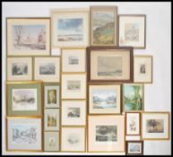 A collection of vintage 20th century prints to include still life, landscape, comic, Cathedral