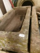 A pair of antique 19th century natural stone troughs ( trough ) each of rectangular shaped form