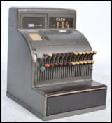 A vintage mid century enamel metal National Till - Cash register complete with good coloured buttons