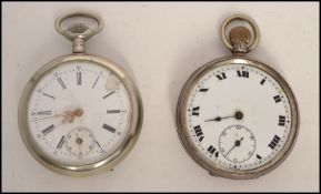 An early 20th century nickel silver Ancre & Steine pocket compensated pocket watch together with