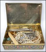 A collection of vintage costume jewellery dating from the 20th century to include silver and gilt