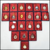 A large collection of 20th century collectable pocket watches. Various designs and styles, each