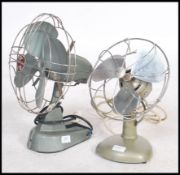 A mid 20th century vintage industrial electronic desk fan by H Frost & Co of Walsall, finished