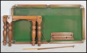 An early 20th century E J Riley of Accrington  half sized snooker / billiards table with slate