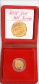 A Royal Mint Great Britain, Elizabeth II (1952 - ), Gold Proof Half Sovereign, 1980, complete with