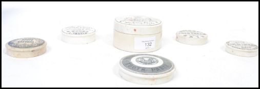 A good collection of 19th century advertising pot lids to include Burgess's Anchovy Paste, Cold