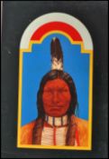T Blackall 1969 - 1970. An unusual retro oil on panel portrait study painting of a native American