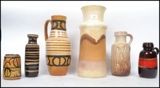 A good group vintage retro mid 20th century West German vases to include Bay 710-40, 407-35, 200-22,