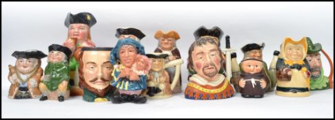 A collection of vintage 20th century Toby and character jugs to include William Shakespeare,