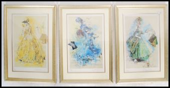 A collection of three Raymond Hughes framed and glazed limited edition prints of costume studies