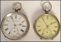 A silver cased Acme Lever H Samuel of Manchester pocket watch with sub dial being open faced with