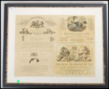 A set of 4 guns adverting box cutouts, examples for ' Watson & Hancock ' and ' Thomas Jackson &