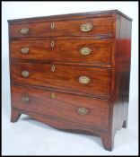 A 19th century Georgian mahogany chest of drawers being raised on bracket feet with a set of 4