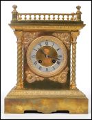 A good 19th century Richard & Cie brass cased mantel / bracket clock having an enamel dial with