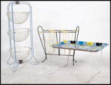 A group of vintage retro 20th century items to include a Prestige three tier vegetable display rack,