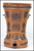 A Victorian Doulton salt glazed stoneware water filter with cartouche for Lipscombe & co Patentees