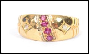 A 19th century Victorian 18ct gold ruby and diamon