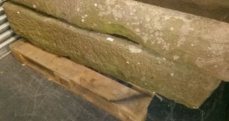 A large antique 19th century long  natural stone trough of rectangular shaped form being hewn hand