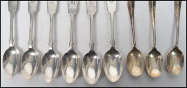 A set of 6 silver hallmarked teaspoons, the handles with monograms. Hallmarked verso for Josiah