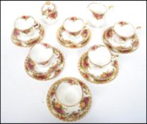 A vintage 20th century Royal Albert Old Country Roses tea service consisting of six cups and