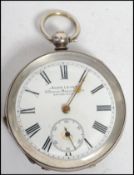 An early 20th century silver 935 Acme Patent Lever Balance pocket watch marked for H Samuel of