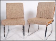 Gordon Russell for Giroflex - A good pair of 1970's chrome and bentwood panel back executive chairs.