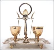A good Mappin & Webb silver plated 20th century 4 piece egg cup set comprising good stand with