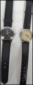Two vintage 20th century wrist watches one being a Faure Lemba Geneve Sea King having a black dial