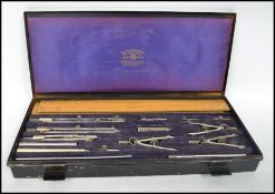 A vintage early 20th century  metal cased AG Thornton Minerva Series draughtsmans set complete