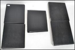 Postcard Albums. As new Black Luxury 4 ring binder padded albums x5. Each has x20 leaves with